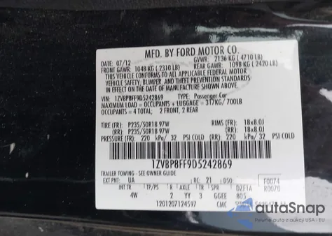 2013 Ford Mustang Gt Premium из США, поврежденный, VIN 1ZVBP8FF9D5242869